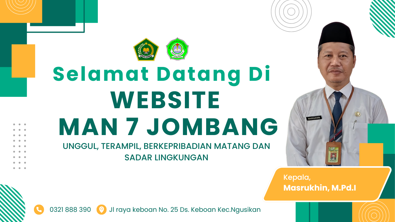 Putih Hijau Orange Modern Seminar Bisnis Banner (1280 x 720 piksel)