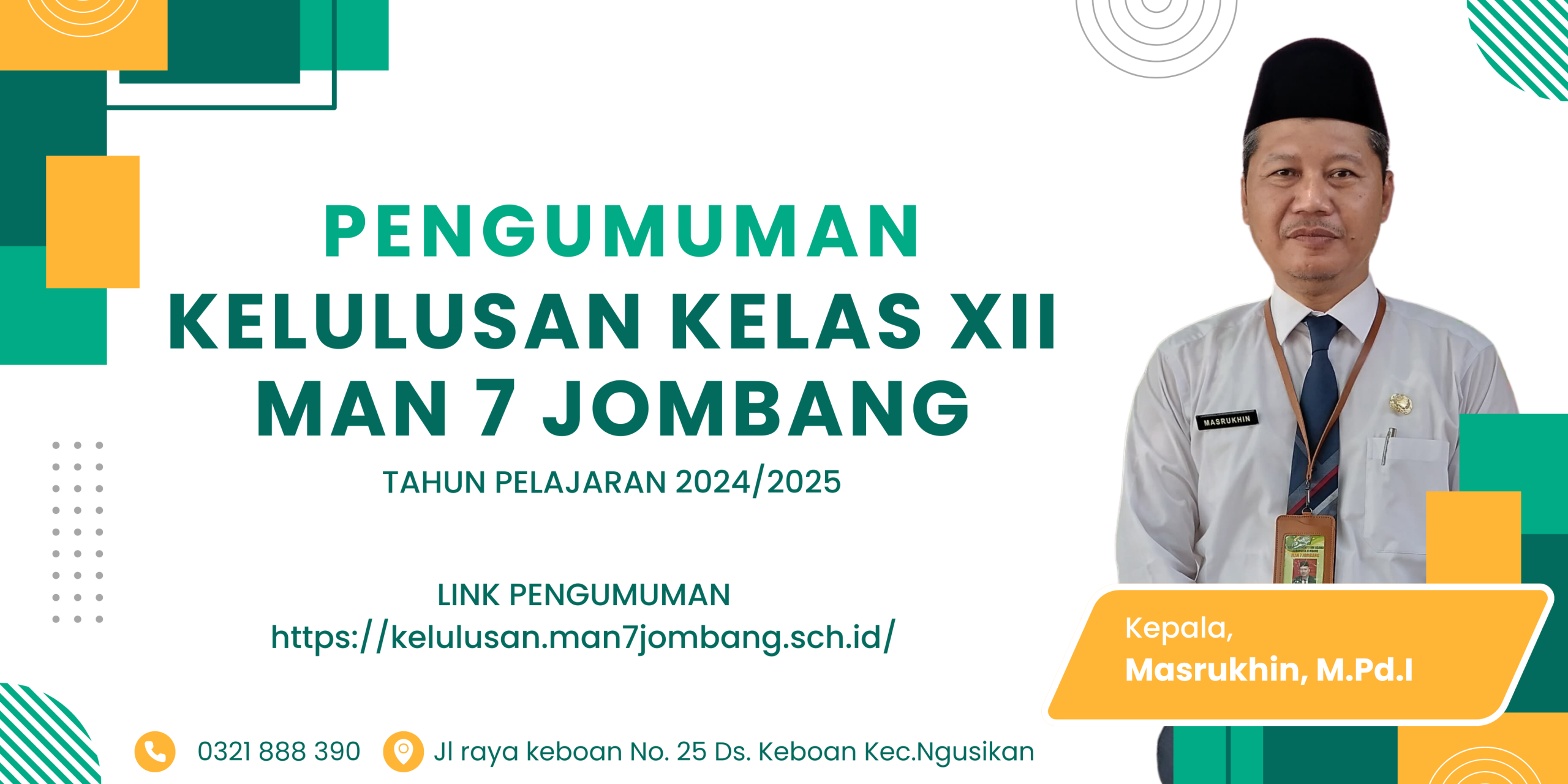 Putih Hijau Orange Modern Seminar Bisnis Banner